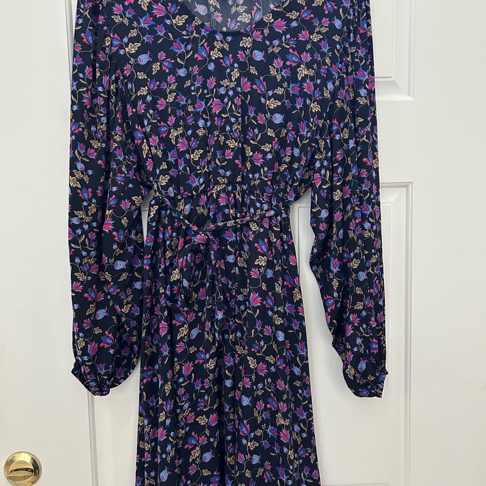 Banana Republic Floral Puff Sleeve Size L Romantic Cottagecore Peasant Dress